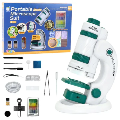 Immagine prodotto di Microscopio educativo portatile per bambini 2 in 1 Accessori 60x/180x