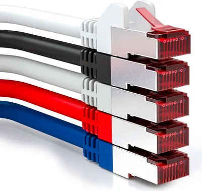 Produktbild von deleyCON 5x 1m CAT6 Patchkabel S/FTP PIMF Schirmung CAT-6 RJ45 Netzwerkkabel Ethernetkabel LAN DSL Switch Router Modem Access Point Patchfelder - Mehrfarbig