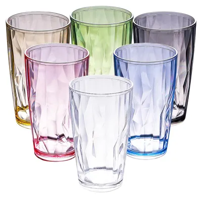 Image de Elzusha - Ensemble de 6 verres en plastique colorés, empilables