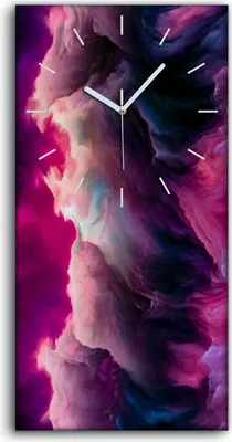 Produktbild von Wandbild Leinwand Bilder Wanduhr Quarz 30x60 Malerei Abstrakte Kunst Wolken - weiße Hände