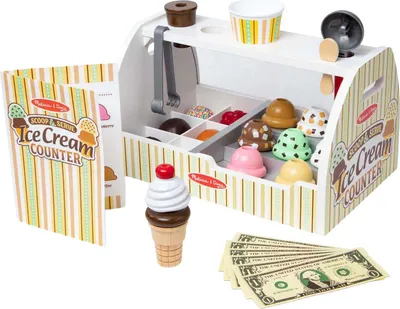 Image de Melissa & Doug - Comptoir à glaces en bois - 20 pièces.