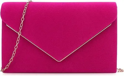 Immagine prodotto di Piccola ed elegante pochette da donna in velluto, rosa, borsa da sera