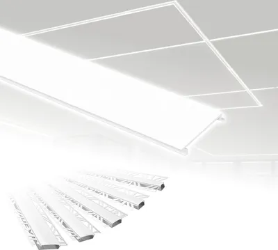 Produktbild von HEXIM LED Trockenbauprofil Alu Unterputzprofil LED Profil (opale Abdeckung passend für ALED-3) Trockenbauleiste Einbauprofil Schiene Decke Wand Trockenbauschiene