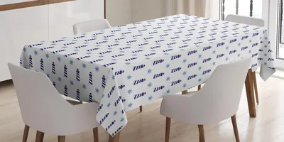 Produktbild von ABAKUHAUS Navy blau Tischdecke, Seeelement-Lenkrad-Muster-horizontale Anordnung, 140 x 170 cm, Blassblau Dunkelblau