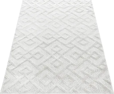 Produktbild von Teppich Läufer Wohnzimmer Creme 60x110 Geometrisches Design aus Polypropylen