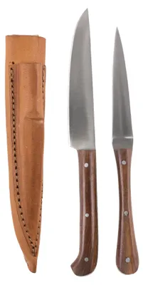 Produktbild von Mittelalter-Besteck Set Typ 1 inkl. Doppellederscheide Holz