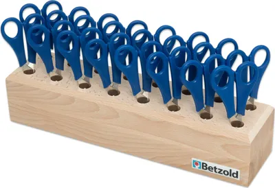 Produktbild von Betzold Scheren im Holzständer, 16 Stück, Ausführung: 16 Scheren, abgerundet