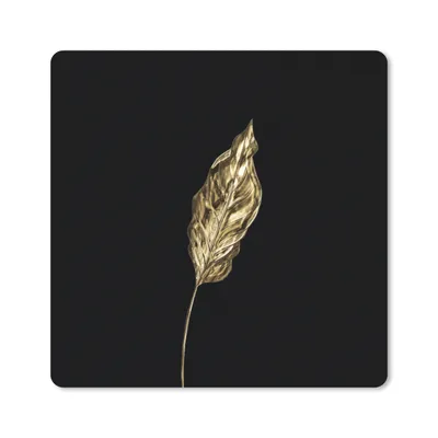 Produktbild von MuchoWow® Mauspad Mousepad Blatt - Gold - Pflanze 30x30 cm - Mousepads - Maus Mat - Pad - Mausunterlage - Gaming