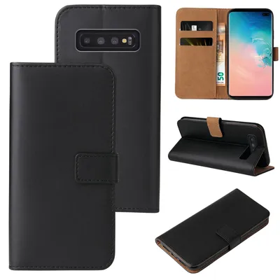 Produktbild von Handyhülle für Samsung Galaxy S10+ Klapphülle Bookcase Flip Cover Hülle Handy Tasche Etui Farbe: Schwarz