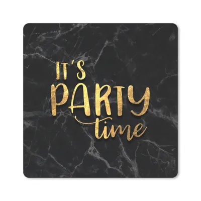 Produktbild von MuchoWow® Mauspad Mousepad Zitate - Party - Gold - Marmor 30x30 cm - Mousepads - Maus Mat - Pad - Mausunterlage - Gaming