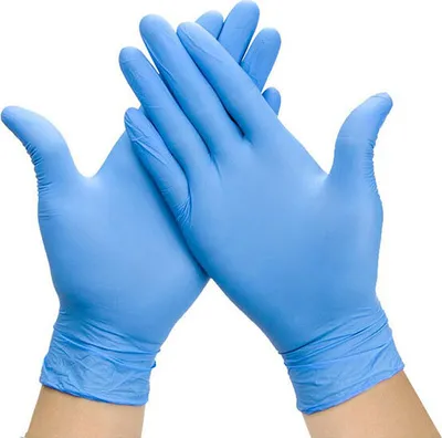 Image de 100PCS/Set Gants en latex bleu Gants en nitrile imperméables Gants en caoutchouc jetables Gants de cuisine Gants de nettoyage - S