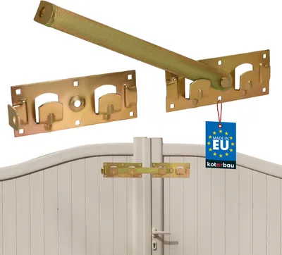 Obrázek produktu pro KOTARBAU® Dvoukřídlá závora brány Zamykání branky Zlatá ocel 430 MM