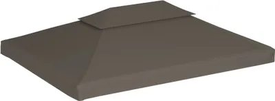 Image de vidaXL Bâche de toit de pavillon avec conduit de cheminée 310 g/m² 4x3 m Taupe