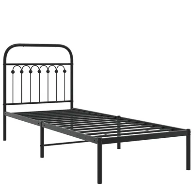 Produktbild von Bettgestell mit Kopfteil Metall Schwarz 80x200 cm