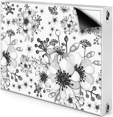 Produktbild von Magnet Heizung Verkleidung Abdeckung Heizung Heizkörperabdeckung 100x60 cm  - Schwarzweiss, Muster