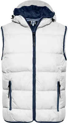 Produktbild von Modische Steppweste mit angeschnittener Kapuze white/navy, Gr. M