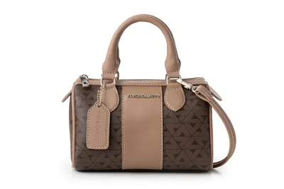 Obrázok produktu pre Vince Camuto, Rimini – Hnedá kabelka s monogramom, farba: hnedá, materiál: 100 % polyvinyl, rozmery: 21 x 13 x 13 cm