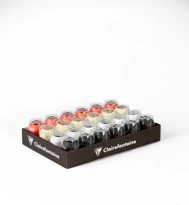 Produktbild von Clairefontaine Set 24x Geschenkband Glitter 10mx7mm sortiert Sort. 612705C