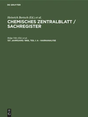 Produktbild von 1966, Teil I: A - Harnanalyse
