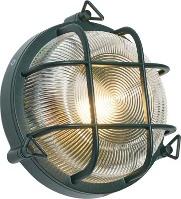 Produktbild von Qazqa Modern, Industrial außen Wandleuchte, Außenlampe, Wandlampe für den Garten - Nautica - Grün, max. 15W, Geeignet für LED, 9cm, IP44, R