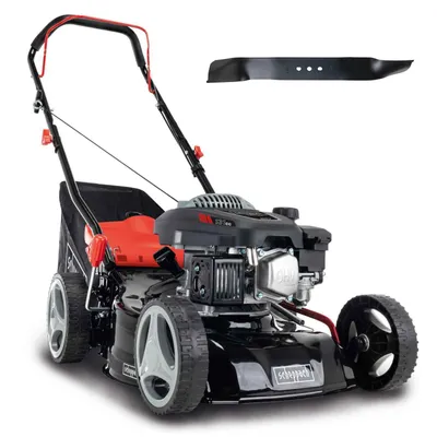 Produktbild von Scheppach Benzin Rasenmäher MP132-42 | Schnittbreite 42cm | 3,4PS | Stahlgehäuse | 45L | Höhenverstellung 7 Stufen (25-75mm) | inkl. Ersatzmesser