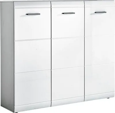 Produktbild von Schuhschrank 3trg in Hochglanz weiß DANARO-01, BxHxT 134x120x37cm