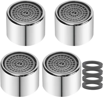 Productafbeelding van Straalregelaar mengmondstuk beluchter 4-delige set waterkraan bubbler - Mengpatroon kraan zeef - Honeycomb perlator verchroomd