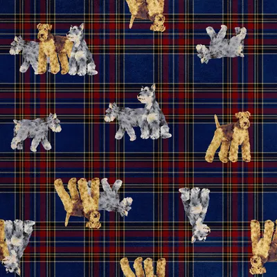 Imagen del producto de Tela de terciopelo con motivos de un perro Foxterrier, ideal para coser