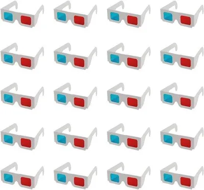 Produktbild von Famanu 3D-Brille für Filmdekoration - 20 Paare rote und blaue Stereo-Brillen