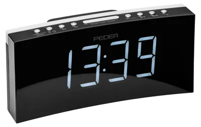 Produktbild von PEDEA 55005200, Uhr, FM, 87,5 - 108 MHz, Automatisches Tuning, LED, Schwarz, Grau