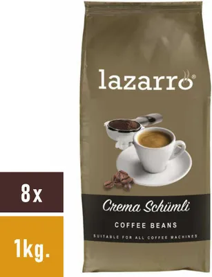 Produktbild von Lazarro Crema Schümli Kaffeebohnen 8x1kg.