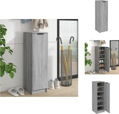 Produktbild von vidaXL Schuhschrank Grau Sonoma 30x35x100 cm Holzwerkstoff -  Schuhregale & -schränke