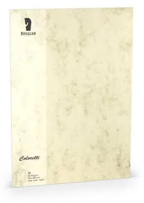 Produktbild von Briefpapier, DIN A4, 80 g/m², chamois marmora, 10 Blatt, für Inkjet- und Laserdrucker