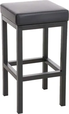 Produktbild von DELUKE® Barhocker KIEL - Schwarz, Kunstleder, Stahl, 85cm Höhe | Barhocker ohne Lehne Barstuhl Tresenhocker Tresenstuhl Kneipenhocker Kneipenstuhl