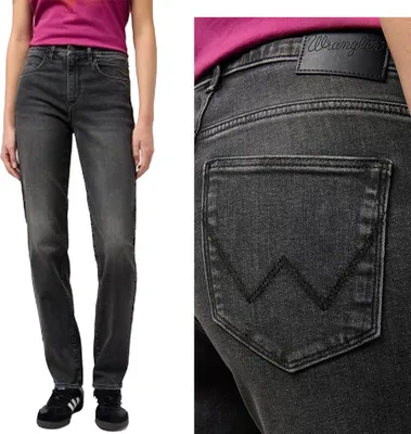 Produktbild von WRANGLER Damen, Jeanshosen, Loose fit STRAIGHT, W31 L32, Schwarz, Jeans, baggyjeans, buggy