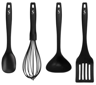 4-teiliges Silikon-Küchenhelfer-Set, 28–32,5 cm, hitzebeständig