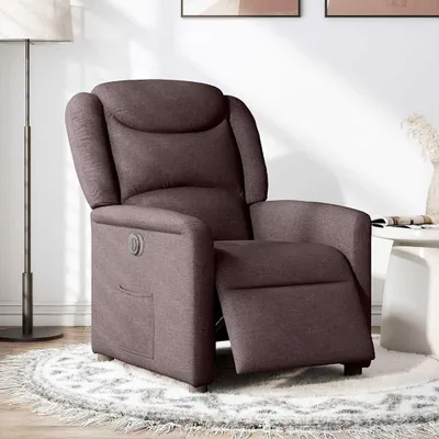 Immagine prodotto di vidaXL Poltrona relax elettrica in tessuto marrone scuro