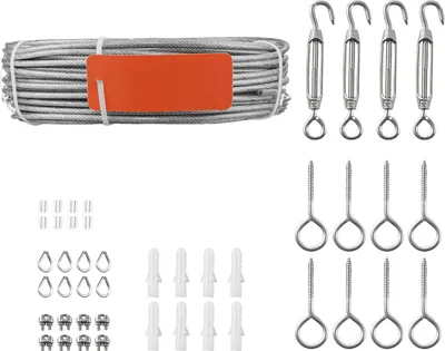 Produktbild von SucceBuy Edelstahldrahtseil φ3,2 mm, Länge 30,5 m, aus Edelstahl 304 mit einer Bruchlast von 2,94 kN, 7x7 Litzen für Geländer, Terrassengeländer und Gartenspaliere