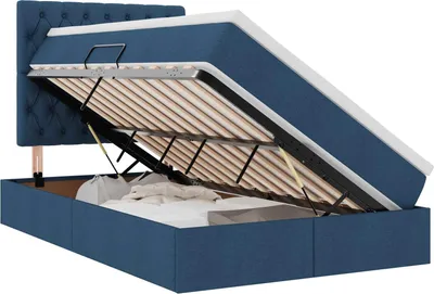 Produktbild von vidaXL LED-Speicherbett mit Matratze Blau 120 x 200 cm Stoff