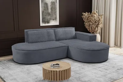 Produktbild von Kaiser Möbel Modernes L-förmiges Designer-Ecksofa Modena Soft Dunkelgrau Rechts