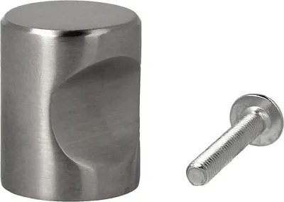 Produktbild von Möbelknopf Fasenschliff Griffmulde Möbelknauf Schrankknopf Edelstahl Möbelbeschlag 21mm