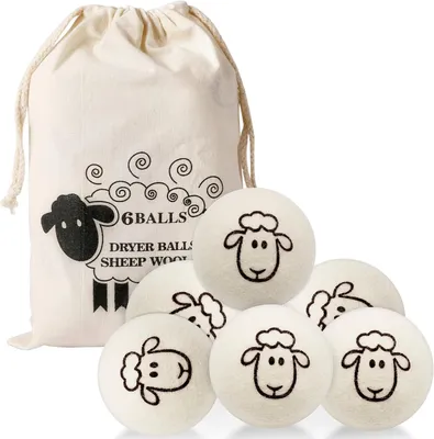 Produktbild von Wollbälle für Trockner 6 Stück 7 cm, für Kleidung