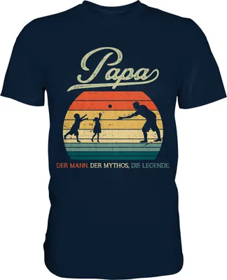 Produktbild von Papa Kinder Vater Geschenk Vatertag T-Shirt – Navy / S