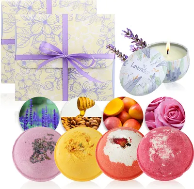 Produktbild von Wilhelm Sell® 10-teiliges Badekugeln & Sojawachskerze Set – Wellness Geschenkset