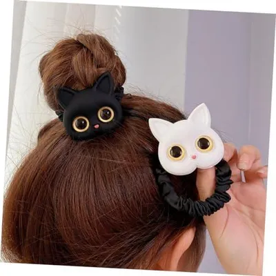 Produktbild von 6 Stück elastische Haargummis, Katzenhaarbänder und Pferdeschwanzhalter für Mädchen mit dünnem Haar