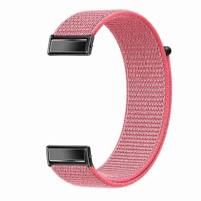 Produktbild von Armband für Fitbit Charge 5 Fitness Uhrenarmband aus Nylon Klettverschluss Sport atmungsaktiv verstellbar weich - Pink