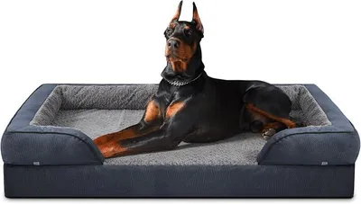Imagen del producto de Cama ortopédica para perros, perros grandes, 122x89x17 cm, color gris oscuro