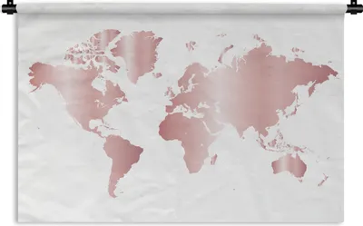 Produktbild von MuchoWow® Wandteppich Wandbehang Weltkarte - Rosa - Kinder - Jungen - Mädchen 60x40 cm Tapisserie Dekoration Wandtuch - Wanddekorationen