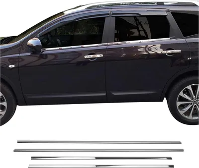 Produktbild von Fensterleisten Zierleisten für Nissan Qashqai +2 2008-2014 Edelstahl Chrom 4tlg