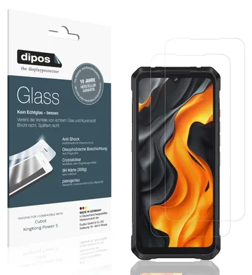 Produktbild von 2x Schutzfolie für Cubot KingKong Power 5 - Anti-Shock 9H Folie dipos Glass Kunststoffglas